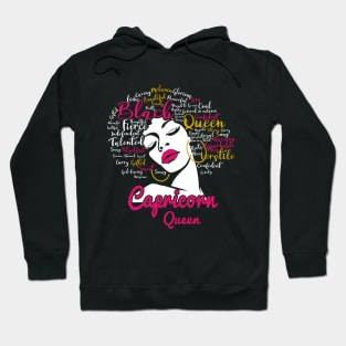 Capricorn Queen Funny Birthday Gift for Black Women Girl Hoodie